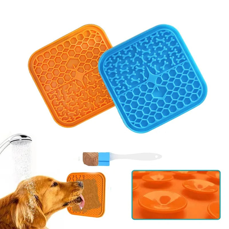 Boredom Buster Lick Mat for Dog Anxiety - Strong Suction Cups for